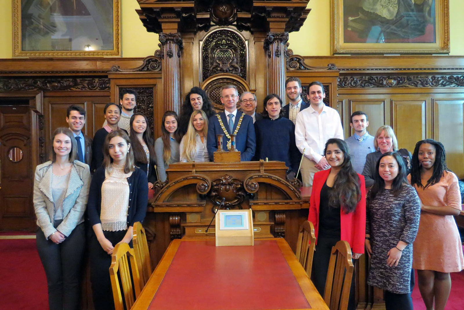 Students have tea with Lord Mayor of Belfast in Northern Ireland